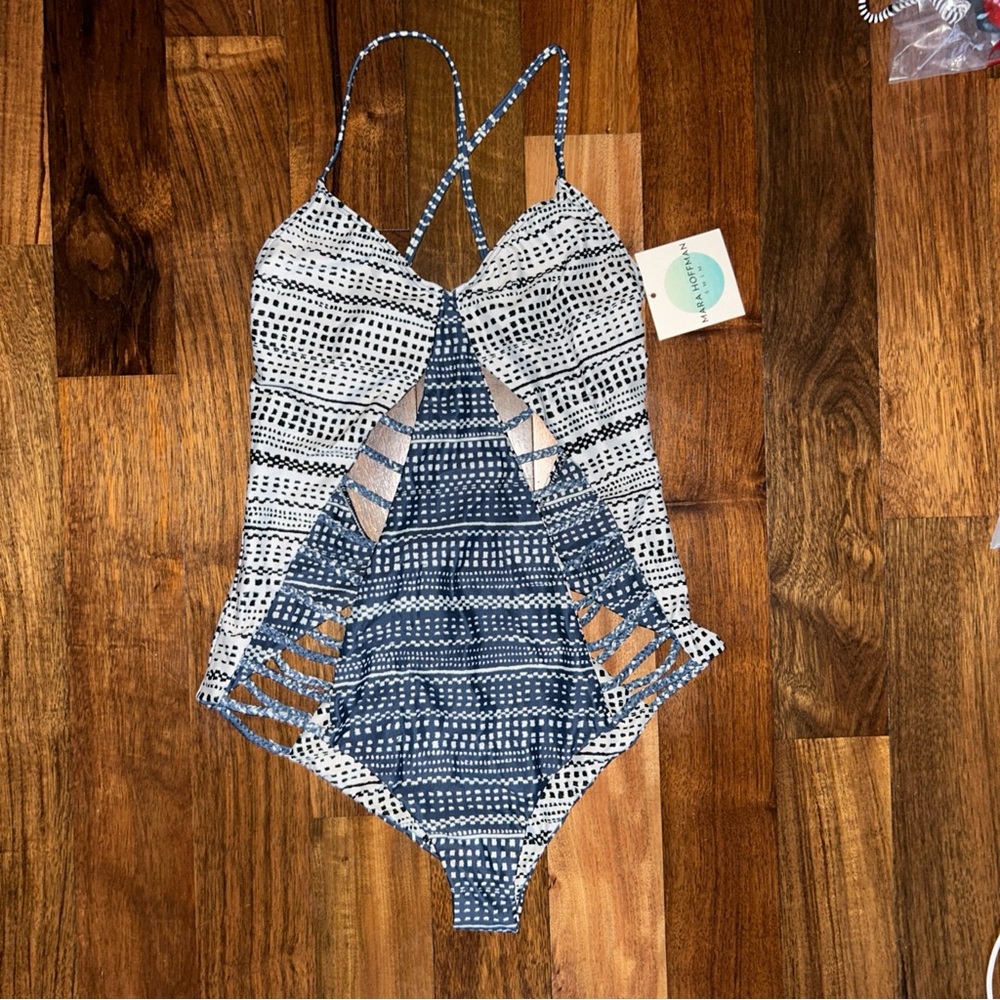 NWT Mara Hoffman Swim Lattice Maillot One Piece